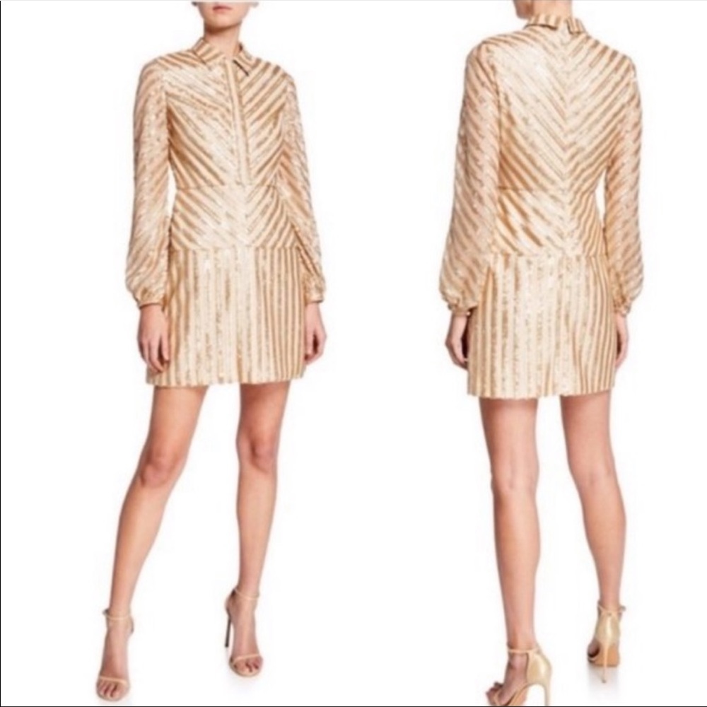 Aidan Maddox Gold Cocktail Dress